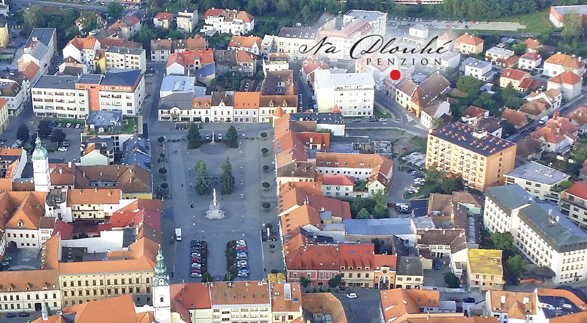 Poloha penzionu v centru Uherského Hradiště